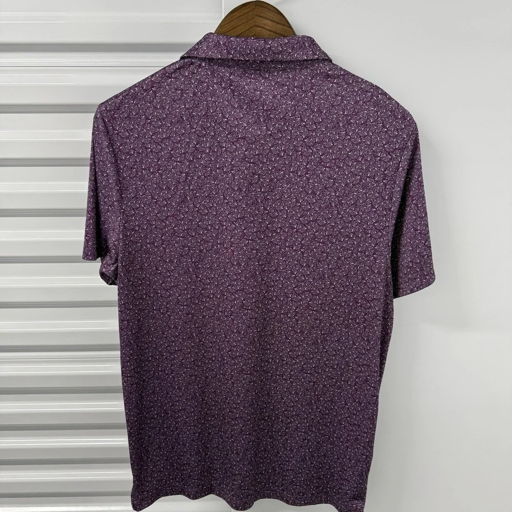PGA‎ Tour Pro Series Golf Polo Shirt Mens Medium Purple Athletic Fit Stretch